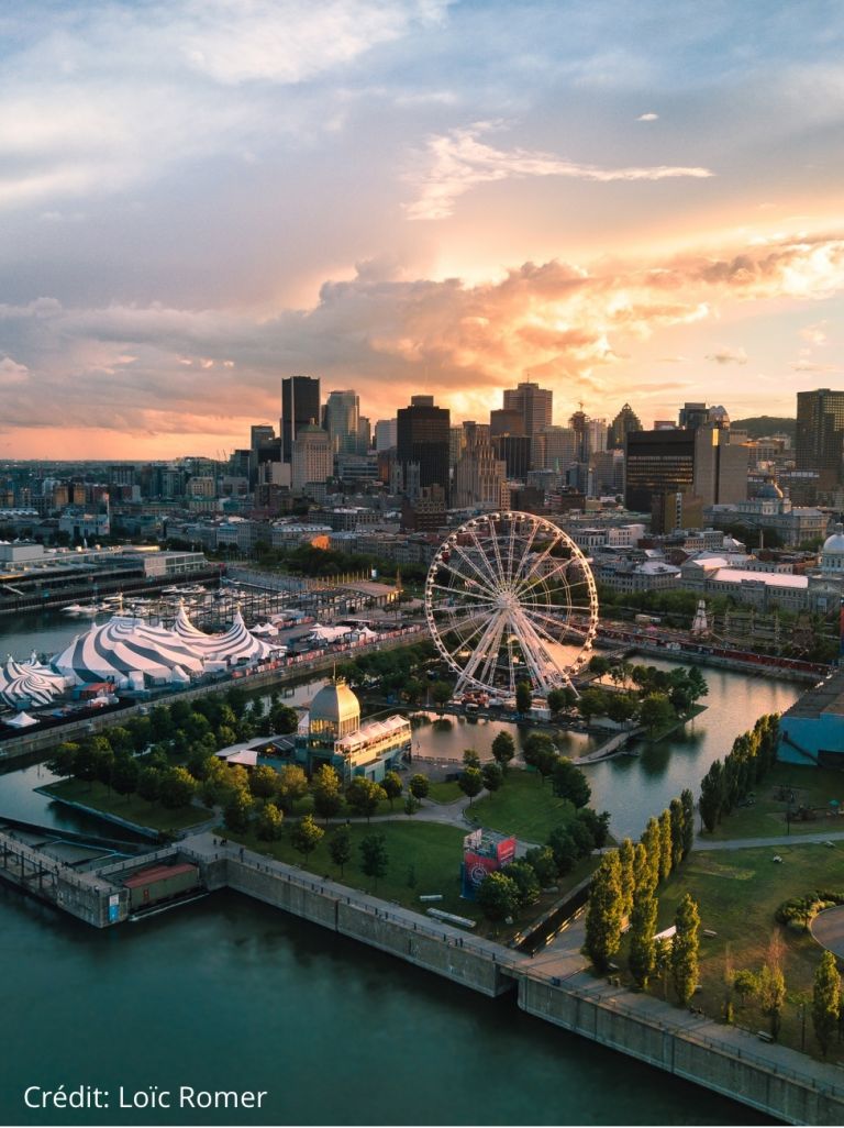 Aerial view of Old Port of Montreal